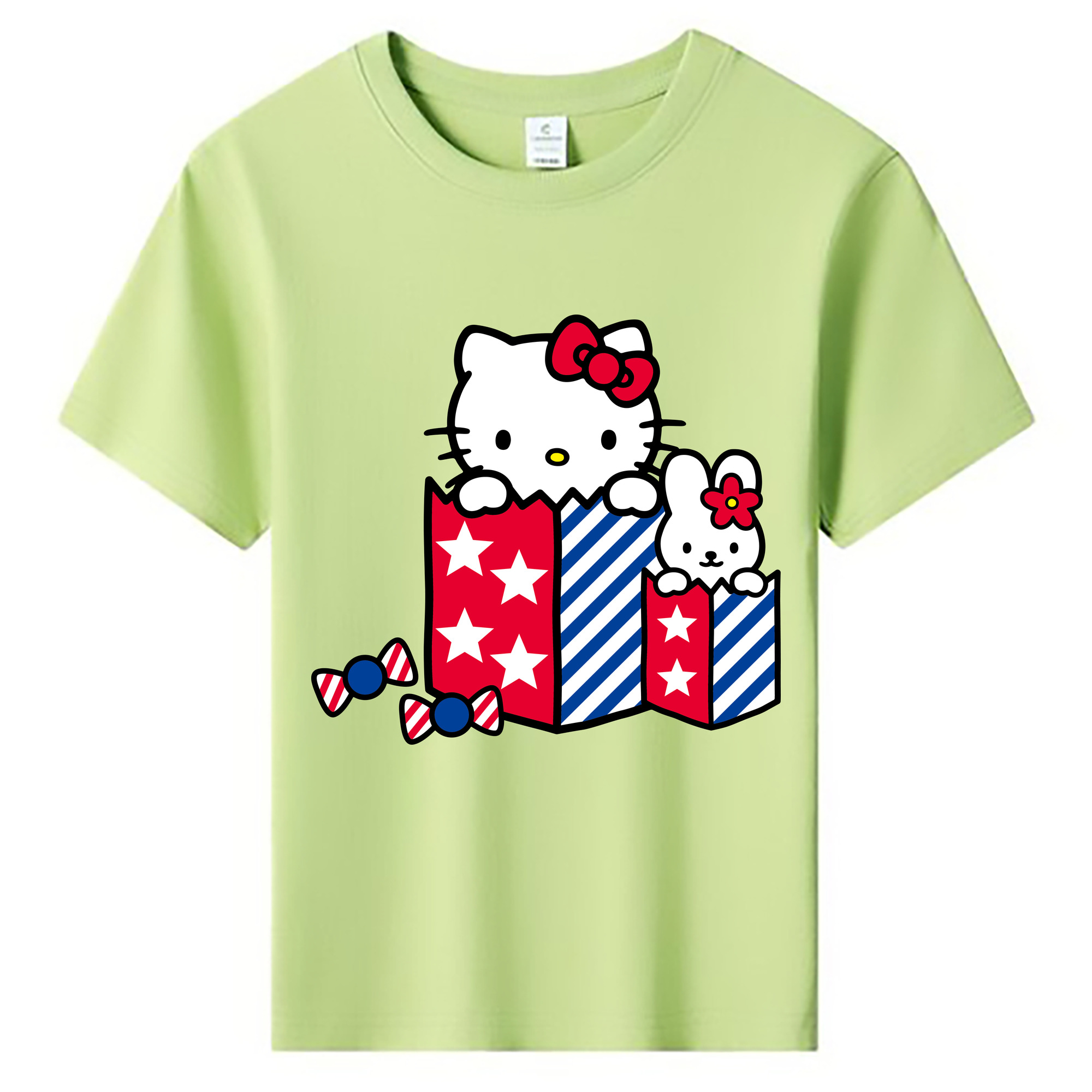 （画像用） Hello Kitty ハローキティ 綿100％キッズTシャツ（フロントプリント）